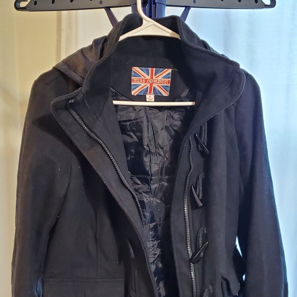 Miss London Navy Wool Coat
